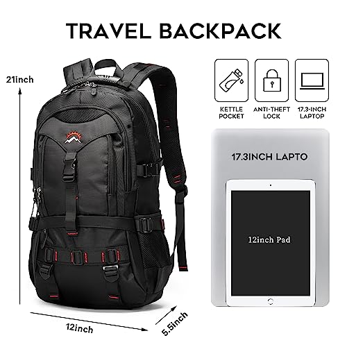 KAKA Travel Backpack Fight Approved with 17.3 inch Laptop Lackpack Compartment Outdoor Duffle Bag for men and women