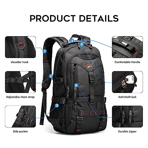 KAKA Travel Backpack Fight Approved with 17.3 inch Laptop Lackpack Compartment Outdoor Duffle Bag for men and women