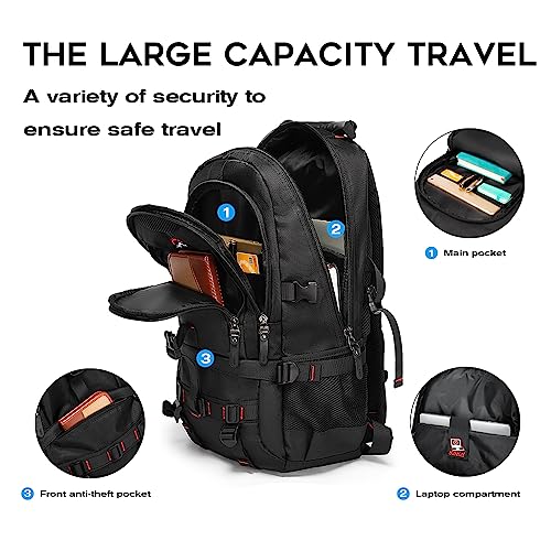 KAKA Travel Backpack Fight Approved with 17.3 inch Laptop Lackpack Compartment Outdoor Duffle Bag for men and women