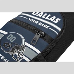 Custom Sling Bag, Personalized Dallas Crossbody Bags for Men Women, Customize Name and Number Sling Shoulder Backpack, Chest Bag Hiking Travel Daypack for Outdoor