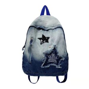 timmor magic y2k backpack star denim aesthetic backpacks for women men y2k accessories y2k bag