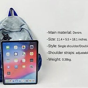 TIMMOR MAGIC Y2K Backpack Star Denim Aesthetic backpacks for Women Men Y2K Accessories Y2k Bag