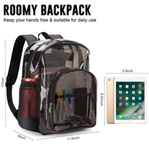 Axqcctoys TPU Clear Backpack, Stadium Approved Large Clear Backpack, Clear Backpack Heavy Duty for Stadium, Work, Travel