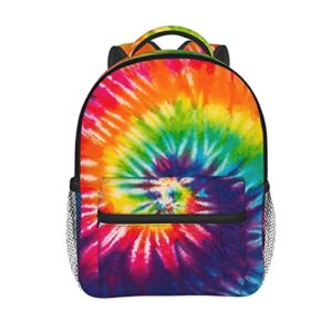ysbkn kid's mini backpack 12 inch colorful rainbow tie dye backpack schoolbag preschool kindergarten children bag nursery travel bag for toddler boys girls age 3-7