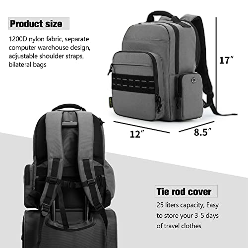 VEAGIA Tactical Travel Laptop Backpack For Men Large Heavy Duty Work Backpack Airline Approved Hiking Waterproof Bag