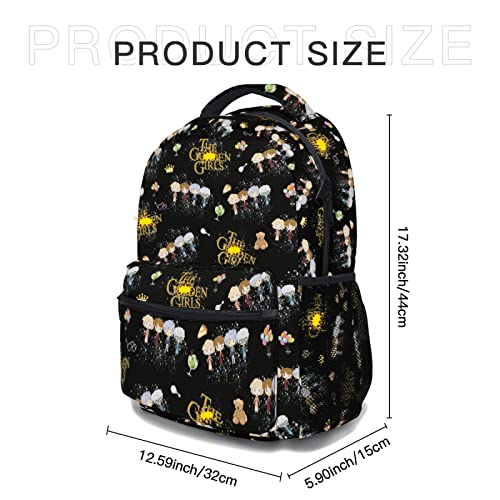 The Gold Girls Laptop Backpack Inspired TV Show Merchandise Backpacks All Over Print Travel Bookbag Friendship Gifts for Best Friends Women Funny Fans Lovers-17"