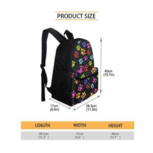 ZFRXIGN Flower Hummingbirds Backpack Purse for Women with Lunch Box Pencil Case Water Bottle Holder Girls Book Bag Middle School Rucksack Lunch Tote Bags Pencil Pouch