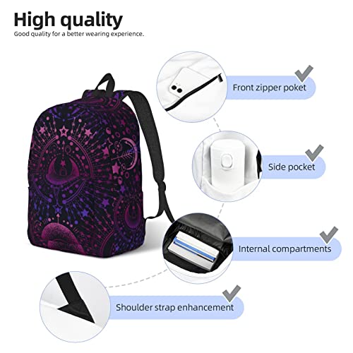 IRIHISKY Backpack Magic Astrology Witch Moon Laptop Rucksack School Bookbag Casual Daypack for 3th 4th 5th Student Teens Travel Hiking 16 Inch Over 3 Years Old Kids
