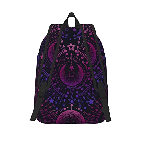 IRIHISKY Backpack Magic Astrology Witch Moon Laptop Rucksack School Bookbag Casual Daypack for 3th 4th 5th Student Teens Travel Hiking 16 Inch Over 3 Years Old Kids