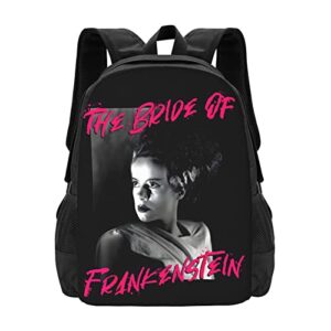 pozold bride of frankenstein laptop backpack large capacity backpack outdoor travel wear resistant lightweight unisex casual fashion bookbag