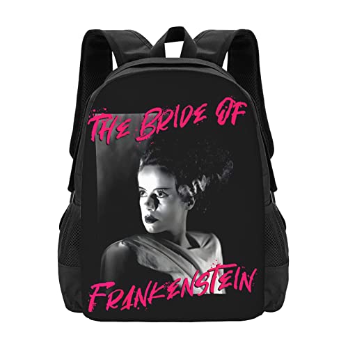 POZOLD Bride Of Frankenstein Laptop Backpack Large Capacity Backpack Outdoor Travel Wear Resistant Lightweight Unisex Casual Fashion Bookbag