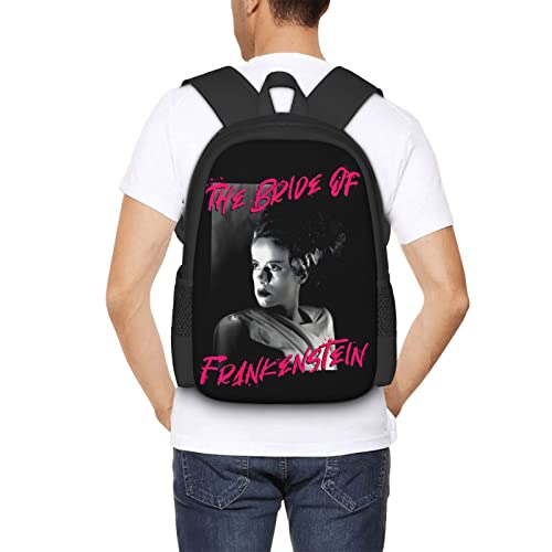 POZOLD Bride Of Frankenstein Laptop Backpack Large Capacity Backpack Outdoor Travel Wear Resistant Lightweight Unisex Casual Fashion Bookbag