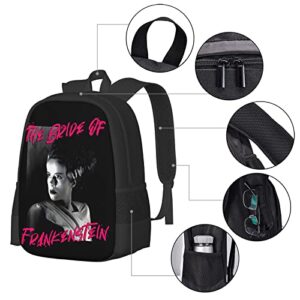 POZOLD Bride Of Frankenstein Laptop Backpack Large Capacity Backpack Outdoor Travel Wear Resistant Lightweight Unisex Casual Fashion Bookbag