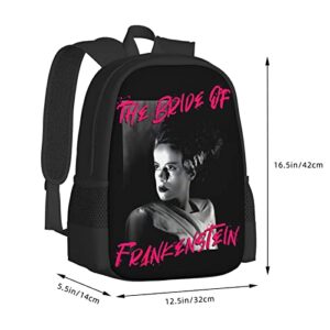 POZOLD Bride Of Frankenstein Laptop Backpack Large Capacity Backpack Outdoor Travel Wear Resistant Lightweight Unisex Casual Fashion Bookbag