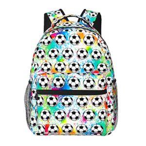 cute soccer backpack 3d print football backpacks unisex sports travel bag gifts for women men adults fans 16 inch