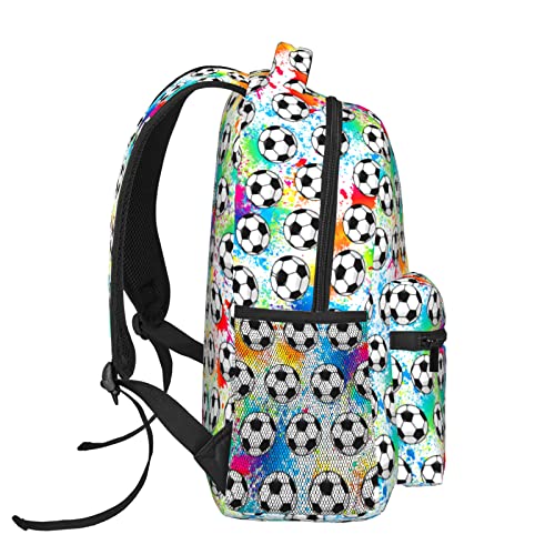 Cute Soccer Backpack 3D Print Football Backpacks Unisex Sports Travel Bag Gifts For Women Men Adults Fans 16 Inch