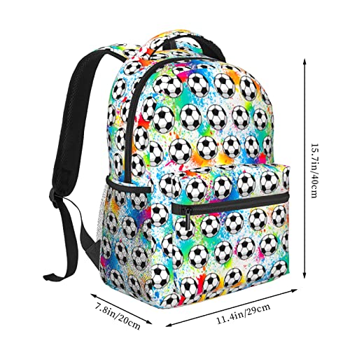 Cute Soccer Backpack 3D Print Football Backpacks Unisex Sports Travel Bag Gifts For Women Men Adults Fans 16 Inch