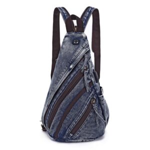 davidnile canvas sling bag crossbody backpack genuine leather shoulder bag casual daypacks for men