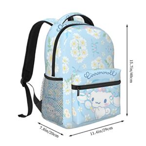 DIEZ Cartoon Cinnamoroll Backpack Blue The Puppy Looks In The Mirror Daypack Laptop Shoulder Travel Sports Hiking Camping Bag Women