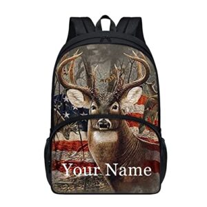 uniceu custom kid's toddler backpack american flag camo deer personalized backpack with name/text, customization backpack for boys girls kindergarten school bookbags