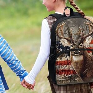 UNICEU Custom Kid's Toddler Backpack American Flag Camo Deer Personalized Backpack with Name/Text, Customization Backpack for Boys Girls Kindergarten School Bookbags