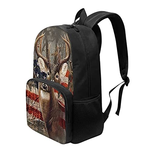 UNICEU Custom Kid's Toddler Backpack American Flag Camo Deer Personalized Backpack with Name/Text, Customization Backpack for Boys Girls Kindergarten School Bookbags