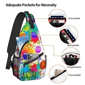 TOHTWAG Unisex Basketball Sling Bag Backpack Football Baseball Crossbody Bag Soccer Chest Bag Daypack For Travel Hiking