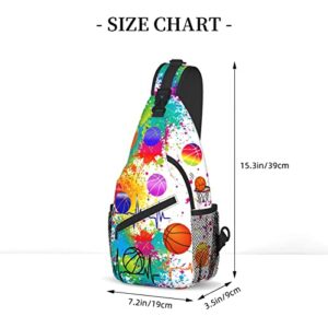 TOHTWAG Unisex Basketball Sling Bag Backpack Football Baseball Crossbody Bag Soccer Chest Bag Daypack For Travel Hiking