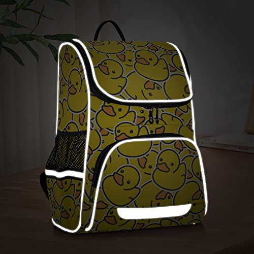 Sletend Large Capacity Printing Student Shoulder Bag for Children Teenagers Little Yellow Duck Cute Laptop Bag School Bag for Work School, Men's and Women's Travel Backpack