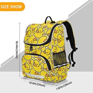 Sletend Large Capacity Printing Student Shoulder Bag for Children Teenagers Little Yellow Duck Cute Laptop Bag School Bag for Work School, Men's and Women's Travel Backpack