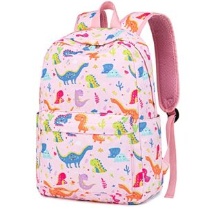 CAMTOP Kids Backpack for Girls School Bookbag with Lunch Box Set for Preschool Kindergarten Elementary (Colorful-Dinosaur)