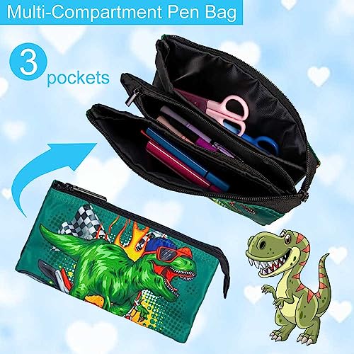 UFNDC 3PCS Dinosaur Backpack, 3D Boys Bookbag with Lunch Box, Kids Water Resistant School Bag for Elementary Toddler