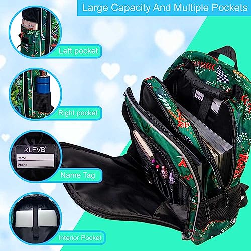 UFNDC 3PCS Dinosaur Backpack, 3D Boys Bookbag with Lunch Box, Kids Water Resistant School Bag for Elementary Toddler