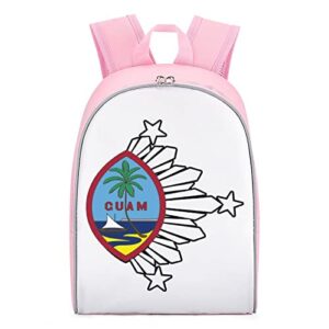 guam philippines cute backpack laptop back pack travel business shoulder bag prints college daypack blue/pink 13 inch
