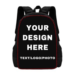 midkepf custom backpack for mens womens, personalized backpacks with photo text, customize casual laptop backpack for travel camping 17in