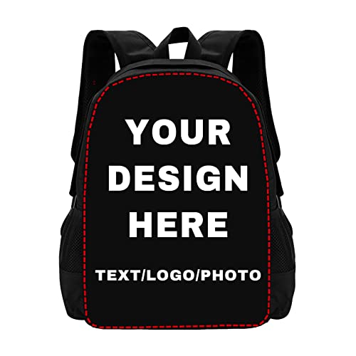 Midkepf Custom Backpack for Mens Womens, Personalized Backpacks with Photo Text, Customize Casual Laptop Backpack for Travel Camping 17in