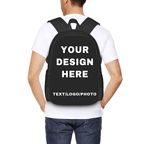 Midkepf Custom Backpack for Mens Womens, Personalized Backpacks with Photo Text, Customize Casual Laptop Backpack for Travel Camping 17in