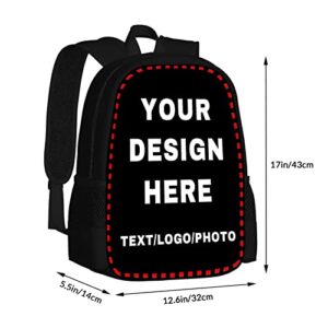 Midkepf Custom Backpack for Mens Womens, Personalized Backpacks with Photo Text, Customize Casual Laptop Backpack for Travel Camping 17in