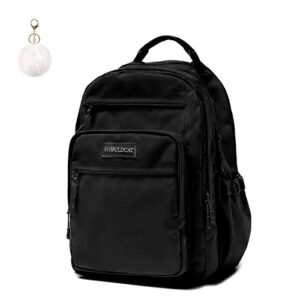imyth kawaii girls bookbag, waterproof laptop backpack 15.6 inch, cute college bag light casual daypack for school and weekender,black
