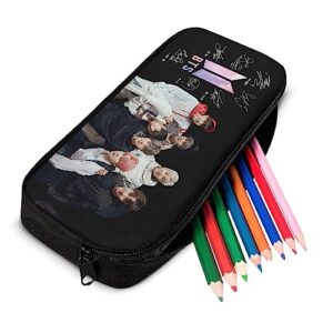 Mxiwngp BTS backpack 17 inch shcool backpack Set Fashion Daypack Book bag with Lunch Box Pen Case Students Gift for Boys Girls Fans, signatures