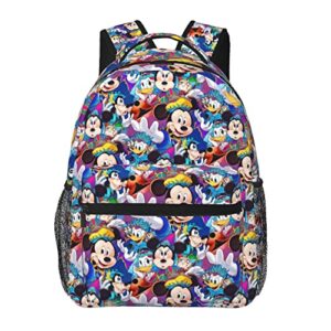 cmrtilseem mickey backpack girl's boy's adult's 16 inch double strap shoulder light weight bookbag water resistant travel laptop backpack