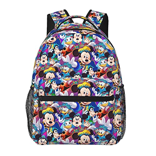 Cmrtilseem Mickey Backpack Girl's Boy's Adult's 16 Inch Double Strap Shoulder Light Weight Bookbag Water Resistant Travel Laptop Backpack