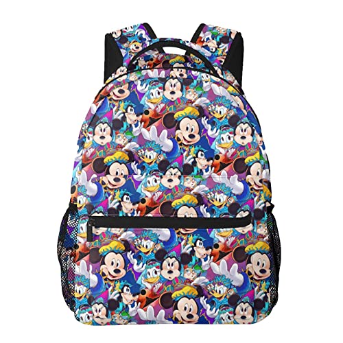 Cmrtilseem Mickey Backpack Girl's Boy's Adult's 16 Inch Double Strap Shoulder Light Weight Bookbag Water Resistant Travel Laptop Backpack