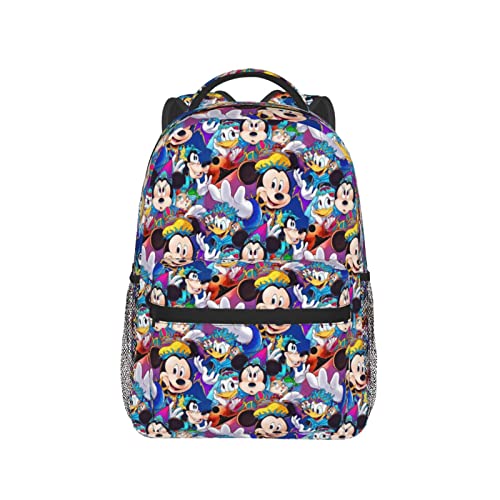 Cmrtilseem Mickey Backpack Girl's Boy's Adult's 16 Inch Double Strap Shoulder Light Weight Bookbag Water Resistant Travel Laptop Backpack