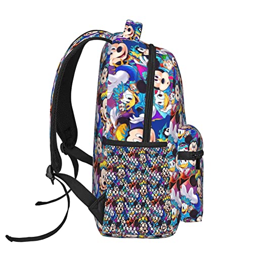 Cmrtilseem Mickey Backpack Girl's Boy's Adult's 16 Inch Double Strap Shoulder Light Weight Bookbag Water Resistant Travel Laptop Backpack