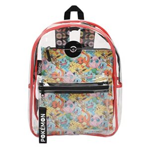 bioworld pokemon multi character aop adult 17" backpack with removable laptop pouch