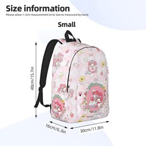 SYSGIE Anime Backpack Mini Pink Laptop Backpack Light Backpack for Travel Cute Backpack for Women Suitable for Work Commute Play (S)