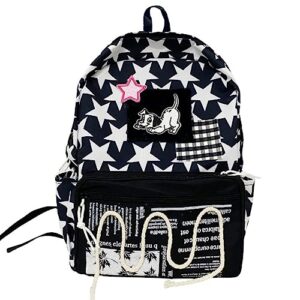 oteegx y2k backpack star vintage cute dog y2k aesthetic adults backpack for men women y2k accessories (black)