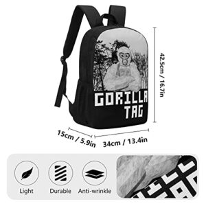 Vixychicks Game Gorilla Backpack Bookbags Tag Travel Daypack Monkey Laptop Bag For Women Men