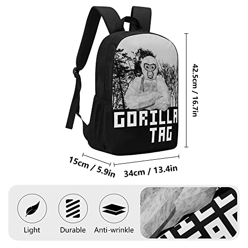 Vixychicks Game Gorilla Backpack Bookbags Tag Travel Daypack Monkey Laptop Bag For Women Men